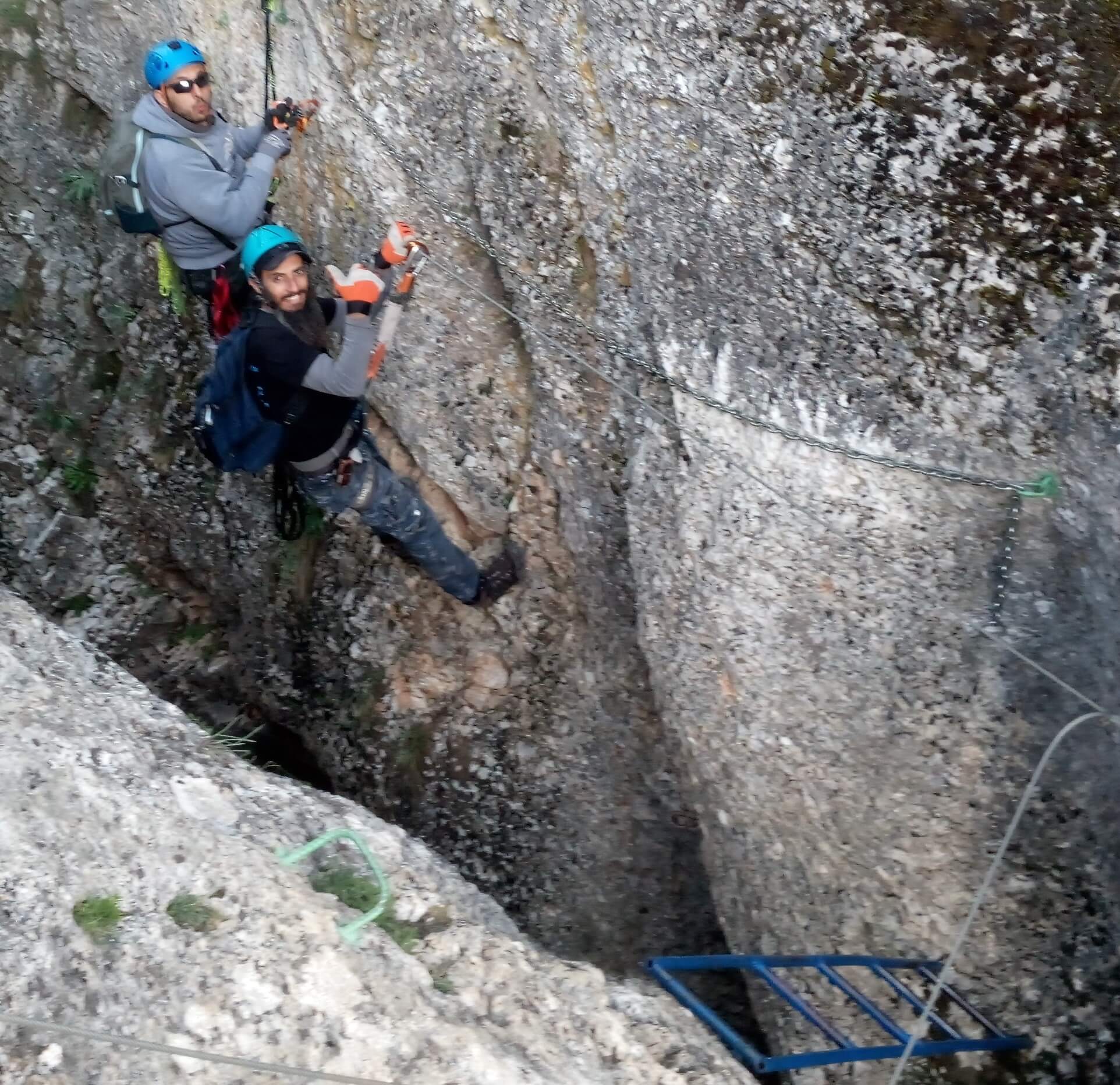 Casi a final de la via ferrata Pasarela Espeja