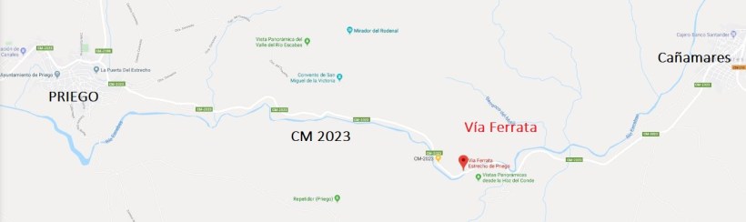 Como llegar a la via ferrata de Priego