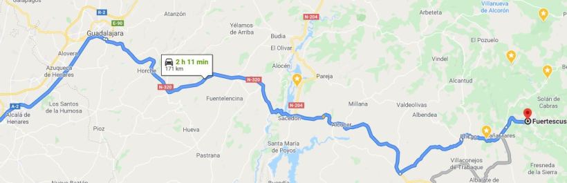 Mapa Madrid -Fuertescusa